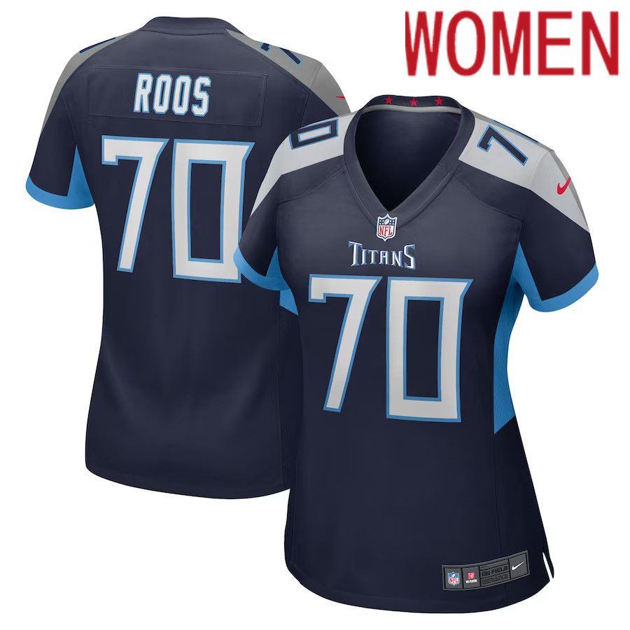 Women Tennessee Titans #70 Jordan Roos Nike Navy Game Player NFL Jersey->->Women Jersey